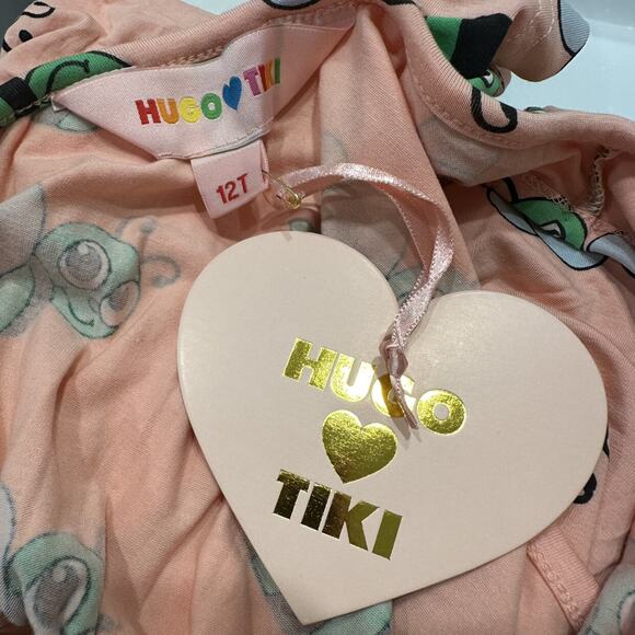 NWT Hugo Loves Tiki Peach Bees One Shoulder Romper - Picture 6 of 7